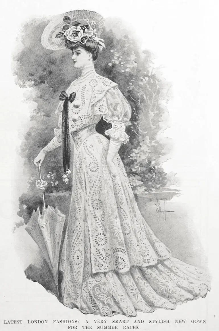 Image: LATEST LONDON FASHIONS: A VERY SMART AND STYLISH NEW GOWN FOR THE SUMMER RACES