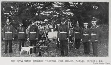 Image: THE NEWLY-FORMED CAMBRIDGE VOLUNTEER FIRE BRIGADE, WAIKATO, AUCKLAND, N.Z.