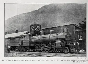 Image: THE LATEST COMPOUND LOCOMOTIVE, BUILT FOR THE MAIN TRUNK SERVICE AT THE THAMES, AUCKLAND, N.Z.