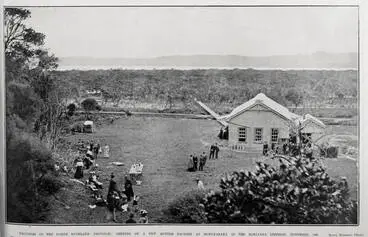Image: PROGRESS OF THE NORTH AUCKLAND PROVICE: OPENING OF A NEW BUTTER FACTORY AT MOTUKARAKA IN THE HOKANGA DISTRICT, NOVEMBER, 1908