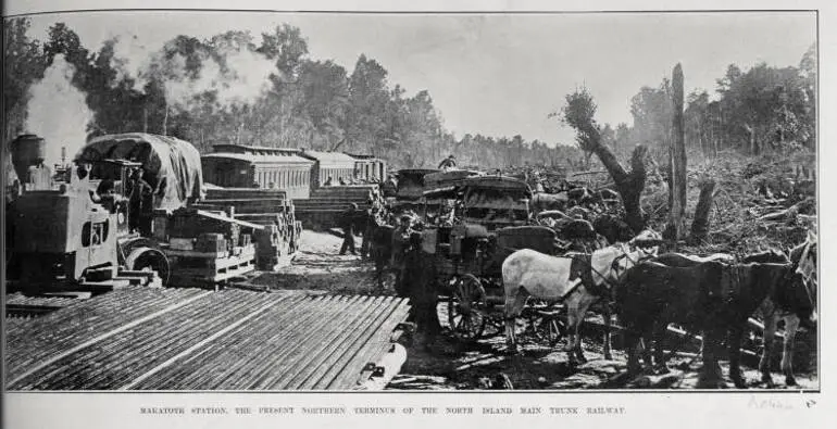 Image: MAKATOTE STATION, THE PRESENT NORTHERN TERMINUS OF THE NORTH ISLAND MAIN TRUNK RAILWAY