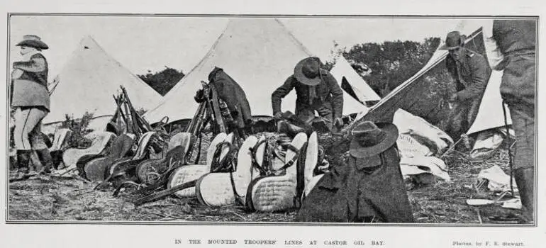 Image: IN THE MOUNTED TROOPERS' LINES AT CASTOR OIL BAY