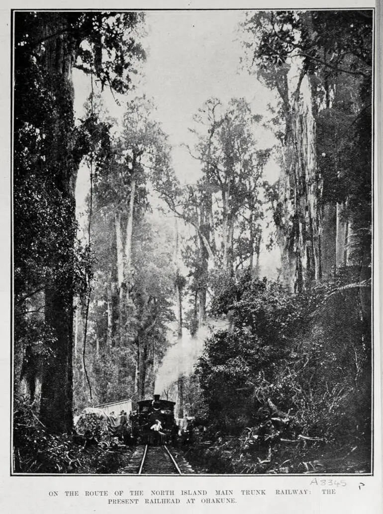 Image: ON THE ROUTE OF THE NORTH ISLAND MAIN TRUNK RAILWAY: THE PRESENT RAILHEAD AT OHAKUNE