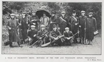 Image: A TEAM OF PROMINENT SHOTS: MEMBERS OF THE POST AND TELEGRAPH RIFLES, WELLINGTON