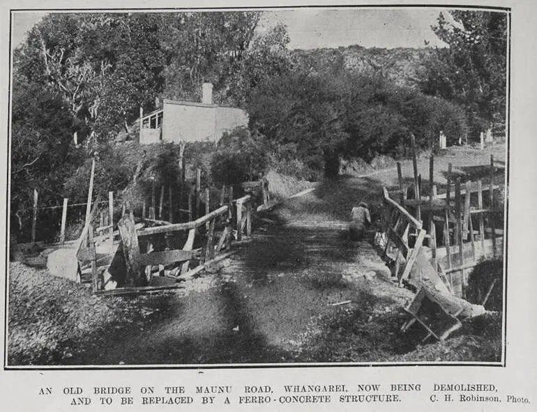 Image: Black Bridge on Maunu Road, Whangarei in course of demolition