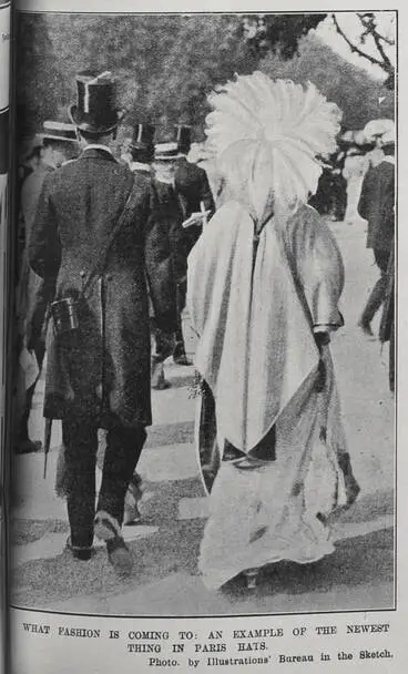 WHAT FASHION IS COMING TO: AN EXAMPLE OF THE NEWEST THING IN PARIS HATS Image: WHAT FASHION IS COMING TO: AN EXAMPLE OF THE NEWEST THING IN PARIS HATS