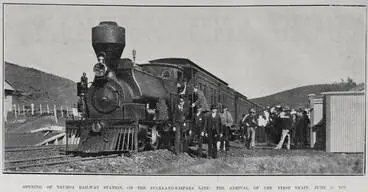 OPENING OF TAUHOA RAILWAY STATION, ON THE AUCKLAND KAIPARA LINE: THE ARRIVAL OF THE FIRST TRAIN, JUNE 10, 1907 Image: OPENING OF TAUHOA RAILWAY STATION, ON THE AUCKLAND KAIPARA LINE: THE ARRIVAL OF THE FIRST TRAIN, JUNE 10, 1907