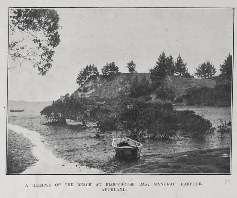 Image: A GLIMPSE OF THE BEACH AT BLOCKHOUSE BAY, MANUKAU HARBOUR, AUCKLAND
