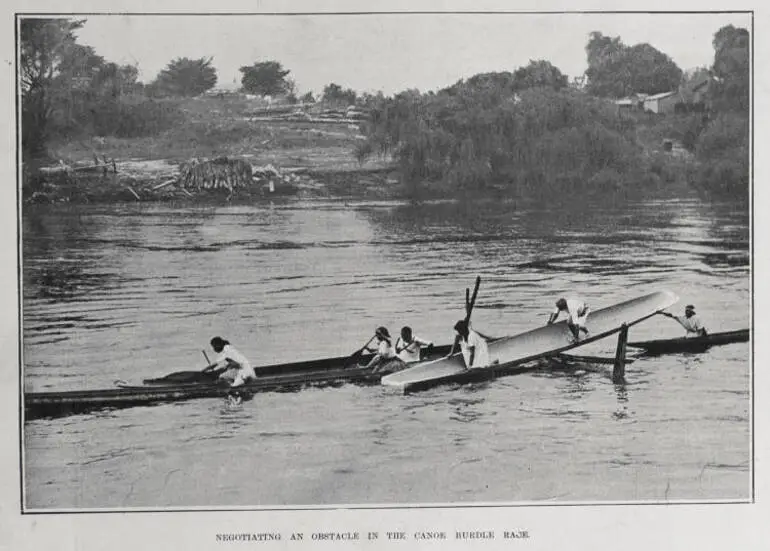 Image: NEGOTIATING AN OBSTACLE IN THE CANOE HURDLE RACE