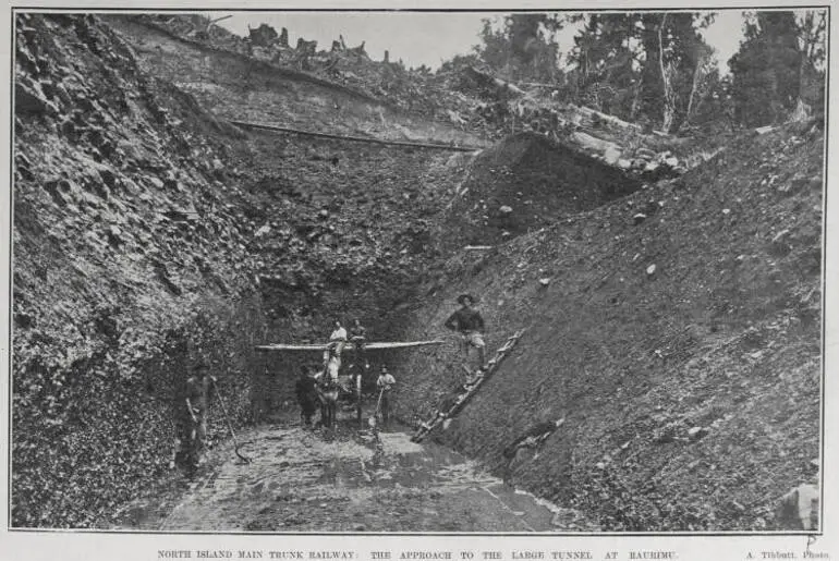Image: NORTH ISLAND MAIN TRUNK RAILWAY: THE APPROACH TO THE LARGE TUNNEL AT RAURIMU