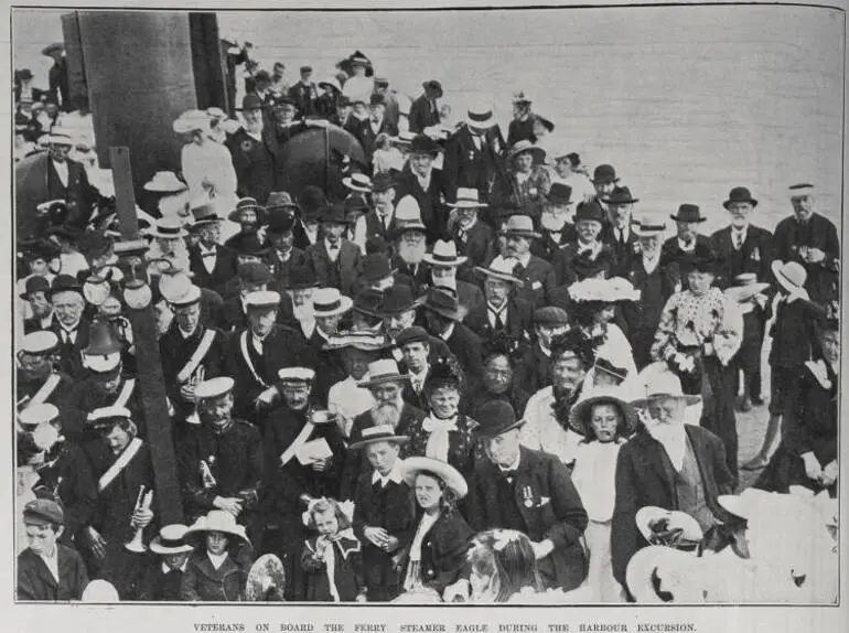 Image: VETERANS ON BOARD THE FERRY STEAMER EAGLE DURING THE HARBOUR EXCURSION