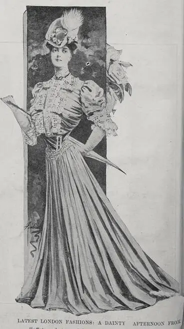 LATEST LONDON FASHIONS: A DAINTY AFTERNOON FROCK Image: LATEST LONDON FASHIONS: A DAINTY AFTERNOON FROCK