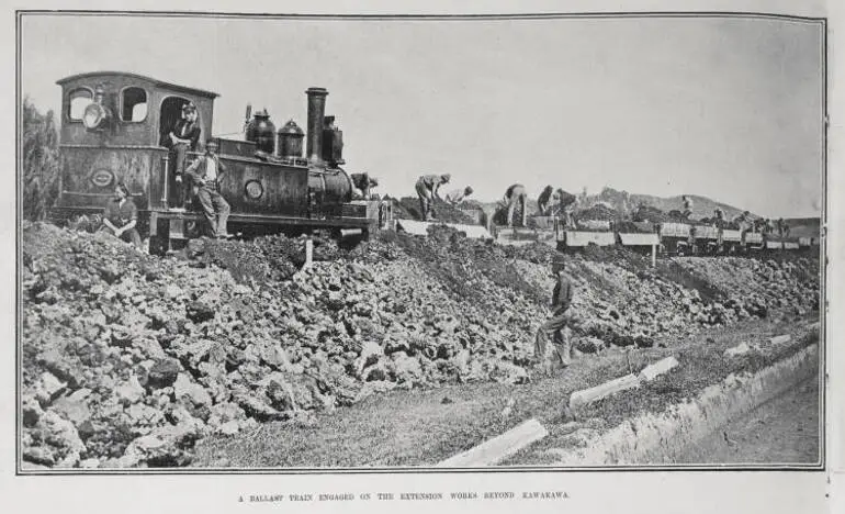 Image: A Ballast Train Engaged On The Extension Works Beyond Kawakawa