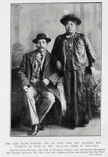 Image: The Late Taare Waitara And His Wife, Who Now Succeeds Her Husband As Head Of The Ngatiawa Tribe In Taranaki
