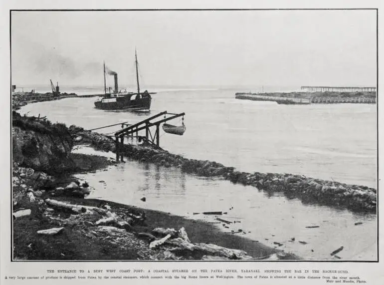 Image: The entrance to a busy West Coast port, the Patea River, Taranaki