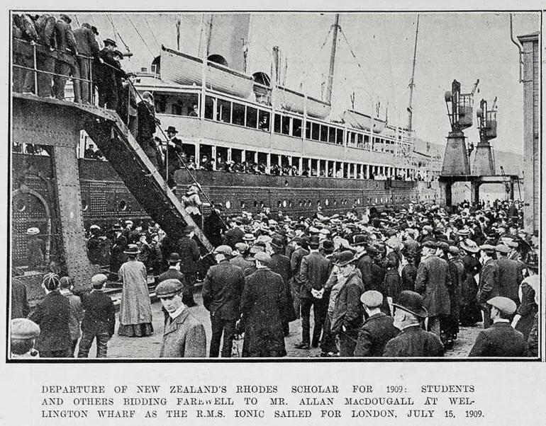 Image: Departure Of New Zealand's Rhodes Scholar For 1909