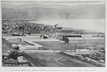 The two big freezing works at Wellington, where the slaughtermen were to have struck on Monday last Image: The two big freezing works at Wellington, where the slaughtermen were to have struck on Monday last
