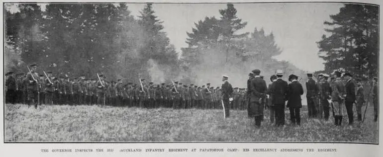 Image: The Governor Inspects The 3Rd (Auckland) Infantry Regiment At Papatoetoe Camp