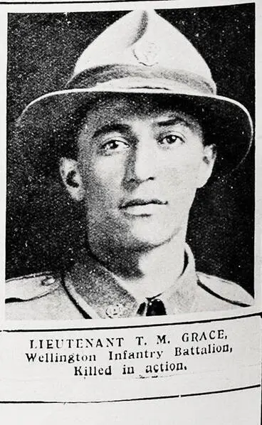 Image: Lieutenant T. M. Grace, Wellington Infantry Battalion, killed in action