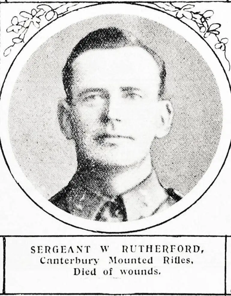 Image: Sergeant W Rutherford, Canterbury Mounted Rifles, died of wounds