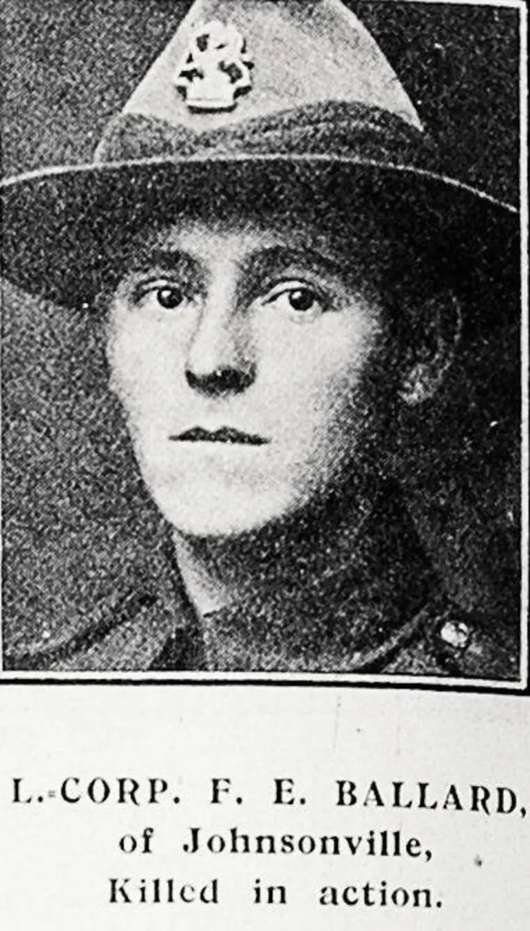 Image: L.-Corp. F. E. Ballard, of Johnsonville, Killed in action