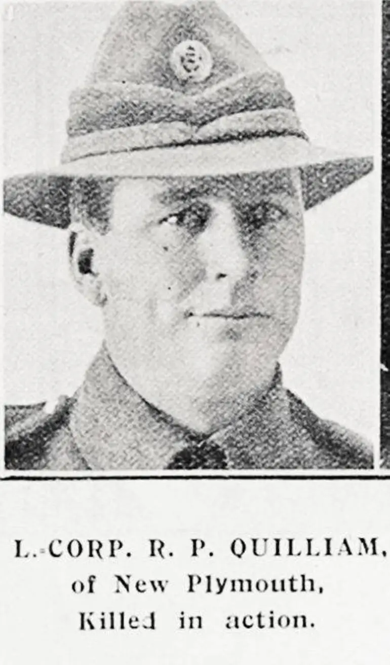 Image: L. Corp. R. P. Quilliam, of New Plymouth, killed in action