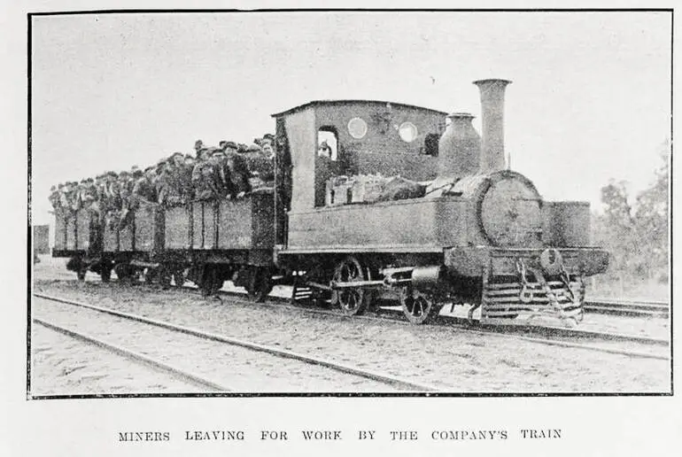 Image: Miners leaving for work by the company's train