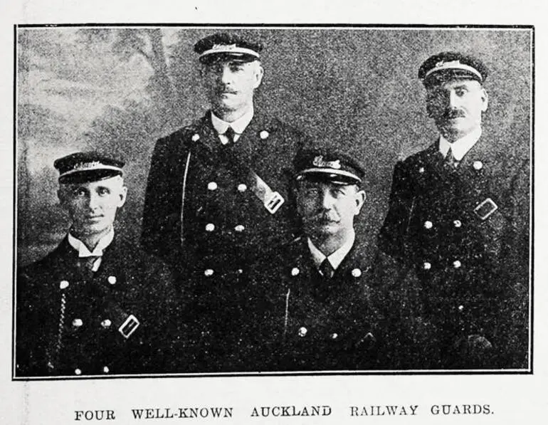 Image: Four well-known Auckland railway guards