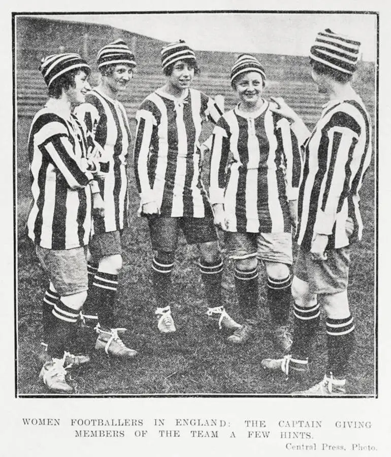 Image: Women footballers in England: the captains giving members of the team a few hints