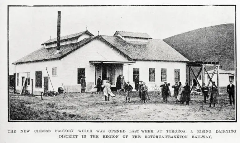 Image: The new cheese factory which was opened last week at Tokoroa, a rising dairying district in the region of the Rotorua-Frankton railway