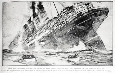 A crime that staggered humanity and helped to bring America into the war: the torpedoing of the Lusitania, May 7 1915 Image: A crime that staggered humanity and helped to bring America into the war: the torpedoing of the Lusitania, May 7 1915