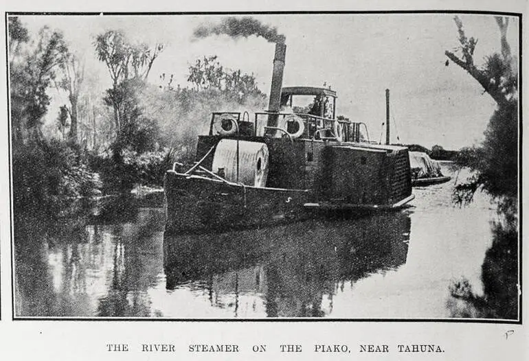 Image: The river steamer on the Piako, near Tahuna