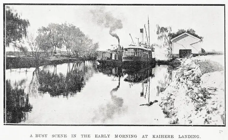 Image: A busy scene in the early morning at Kaihere landing