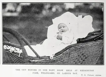 The cup winner in the baby show held at Kensington Park, Whangarei, on Labour Day Image: The cup winner in the baby show held at Kensington Park, Whangarei, on Labour Day