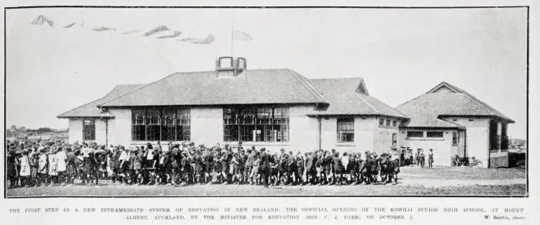 Image: A new intermediate system of education in New Zealand: the official opening of the Kowhai Junior High School