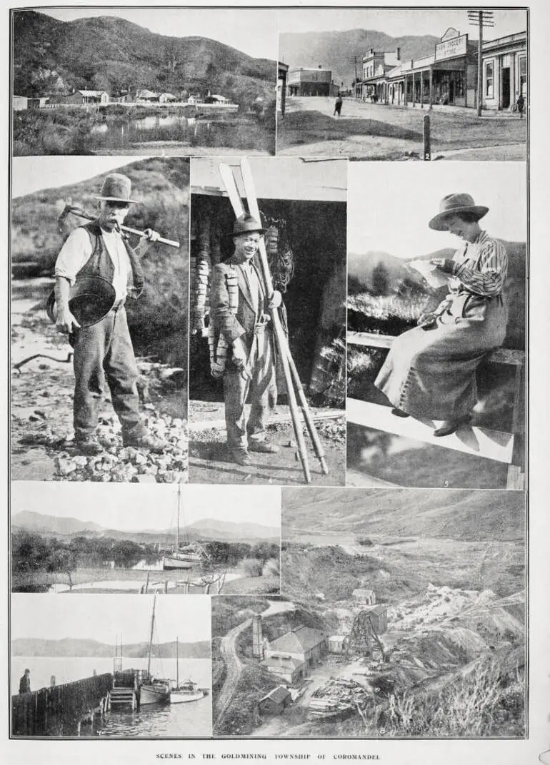 Image: Scenes in the goldmining township of Coromandel