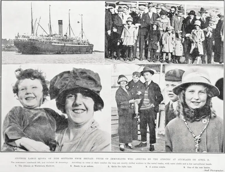 Image: Another Large Quota of New Settlers From Britain: Types of Immigrants Who Arrived by the Athenic At Auckland on April 21