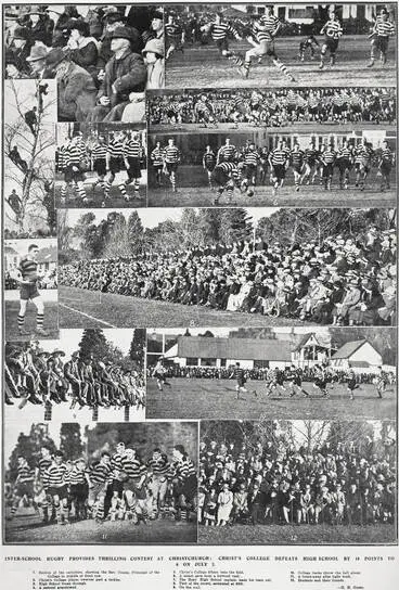 Inter-school rugby provides thrilling contest at Christchurch: Christ's College defeats High School by 10 points to 6 on July 2 Image: Inter-school rugby provides thrilling contest at Christchurch: Christ's College defeats High School by 10 points to 6 on July 2