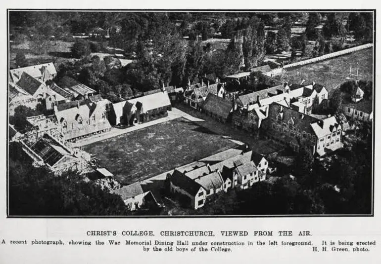 Image: Christ's College, Christchurch, viewed from the air