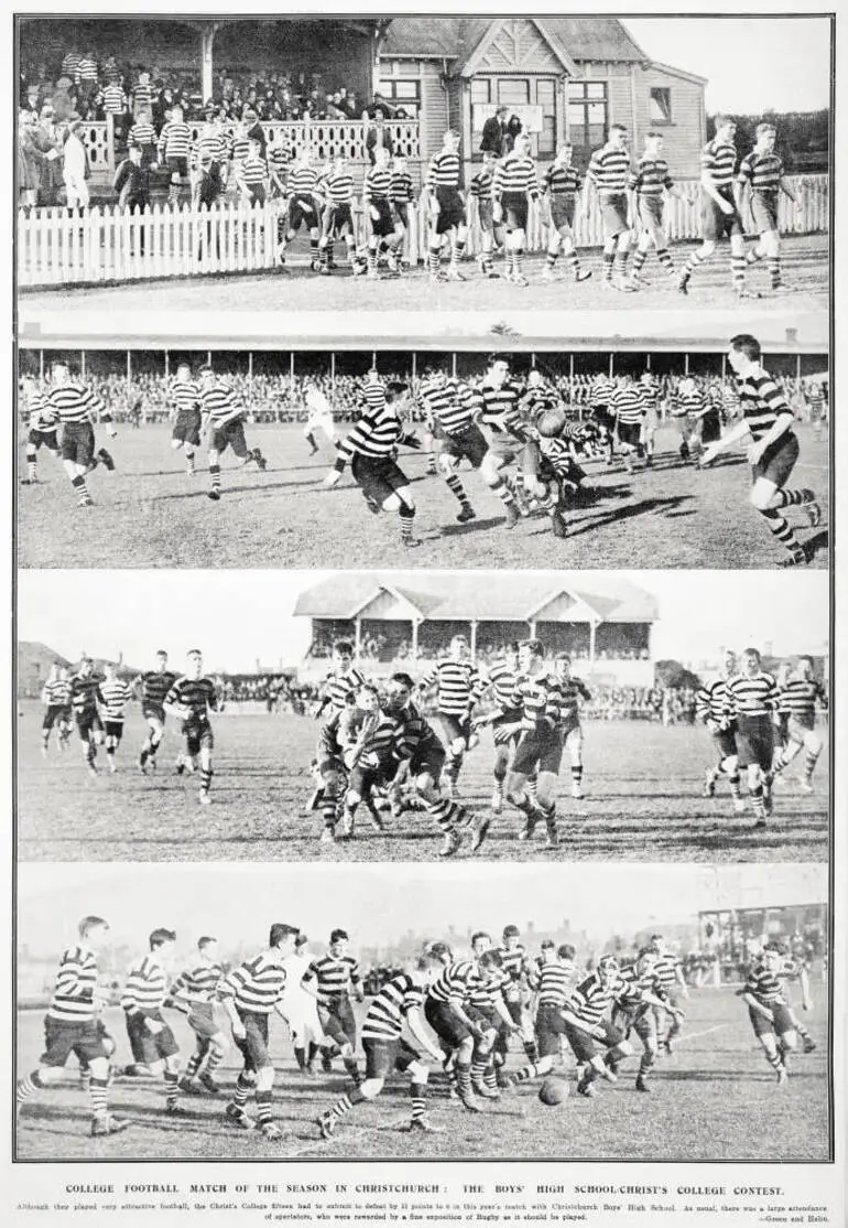 Image: College Football Match of the Season In Christchurch: The Boys' High School-Christ's College Contest