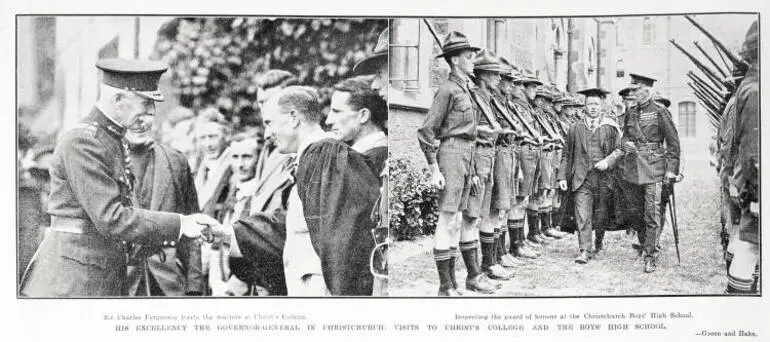 Image: His Excellency The Governor General In Christchurch: Visits To Christ's College and The Boy's High School