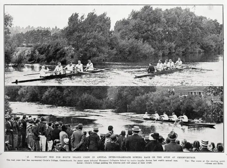 Image: Brilliant win for South Island crew in annual inter-collegiate rowing race on the Avon at Christchurch