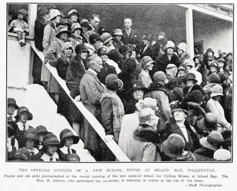 Image: The official opening of a new school house at Island Bay, Wellington