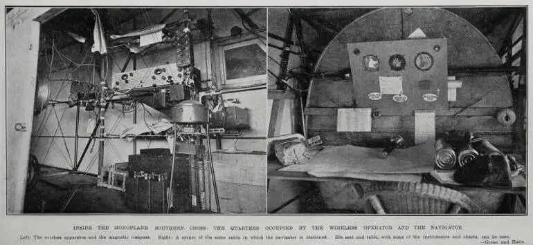 Image: Inside The Monoplane Southern Cross: The Quarters Occupied by the Wireless Operator And The Navigator