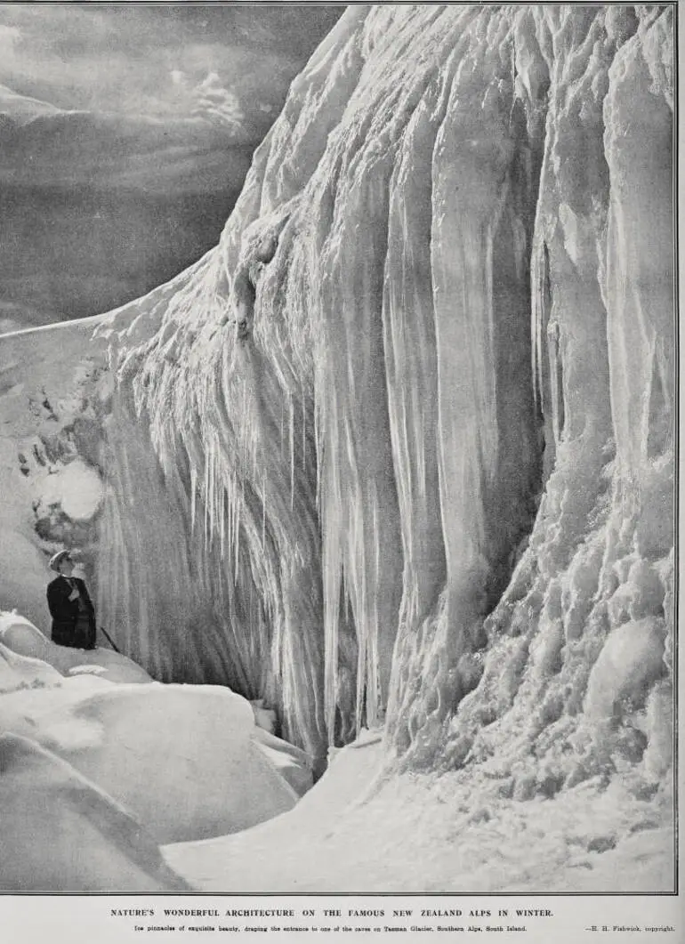 Image: Nature's Wonderful Architecture on the Famous New Zealand Alps In Winter