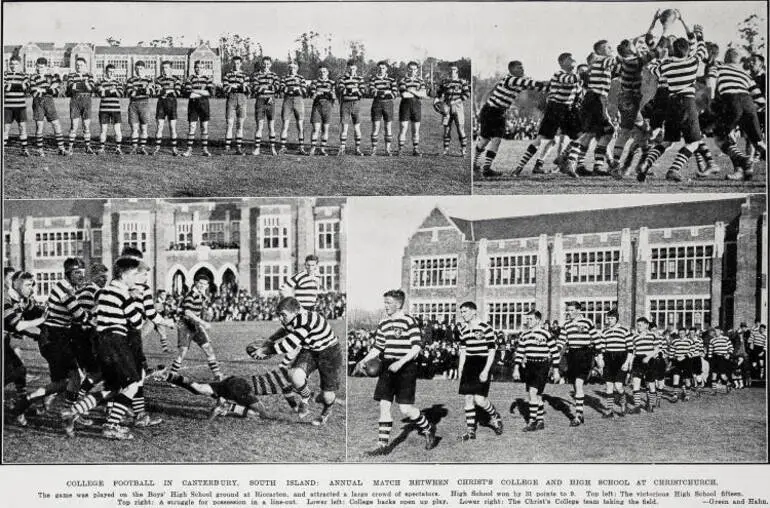 Image: College Football In Canterbury, South Island: Annual Match Between Christ's College And High School At Christchurch