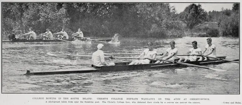 Image: College Rowing in the South Island: Christ's College Defeats Wanganui on the Avon At Christchurch