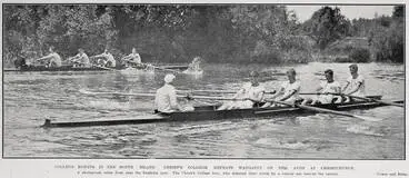 College Rowing in the South Island: Christ's College Defeats Wanganui on the Avon At Christchurch Image: College Rowing in the South Island: Christ's College Defeats Wanganui on the Avon At Christchurch