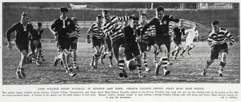 Image: Keen College Rugby Football In Dunedin Last Week: Christs College Defeat Boys' High School