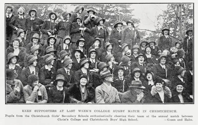 Image: Keen supporters at last week's college rugby match in Christchurch